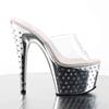 Pleaser - STARDUST701 Mules à talons - Chaussures de pole dance - Couleur argent/Transparent Product image